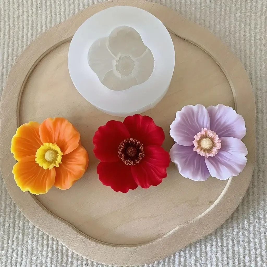Soap Making Chemical - Flower Silicone Candle Mold, Can Be
