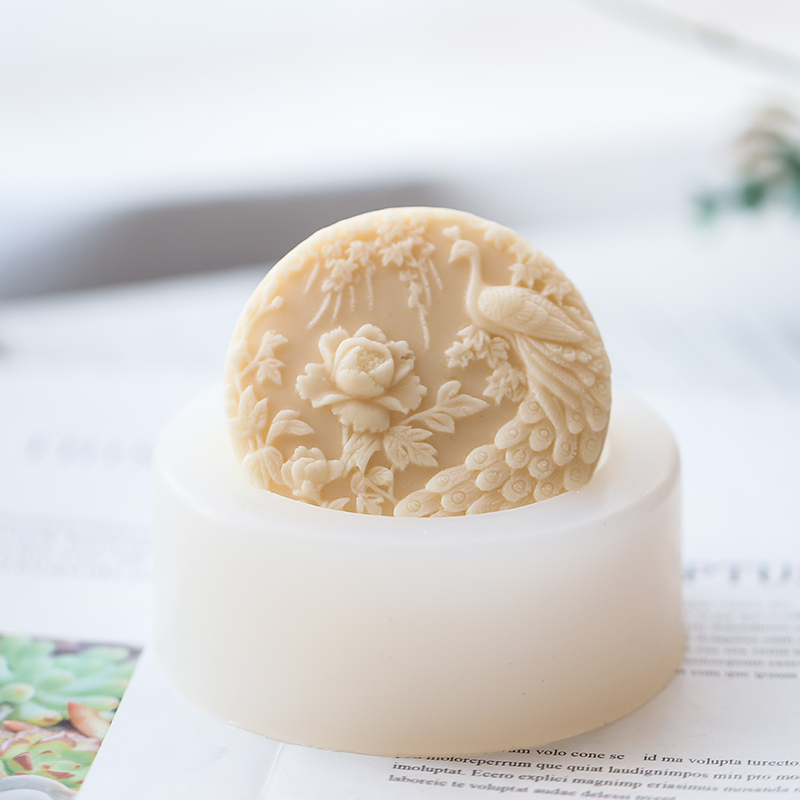 Soap Making At Home - Peacock Flower Pattern Silicone Soap Mold