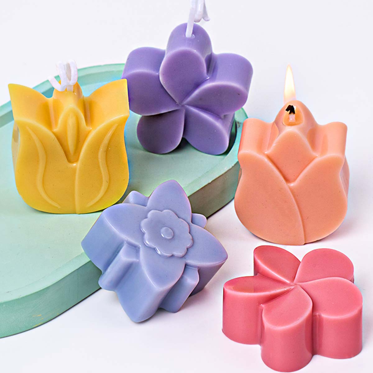 Flower Shape Silicone Candle M - огляд і ціна Soap Making In Home