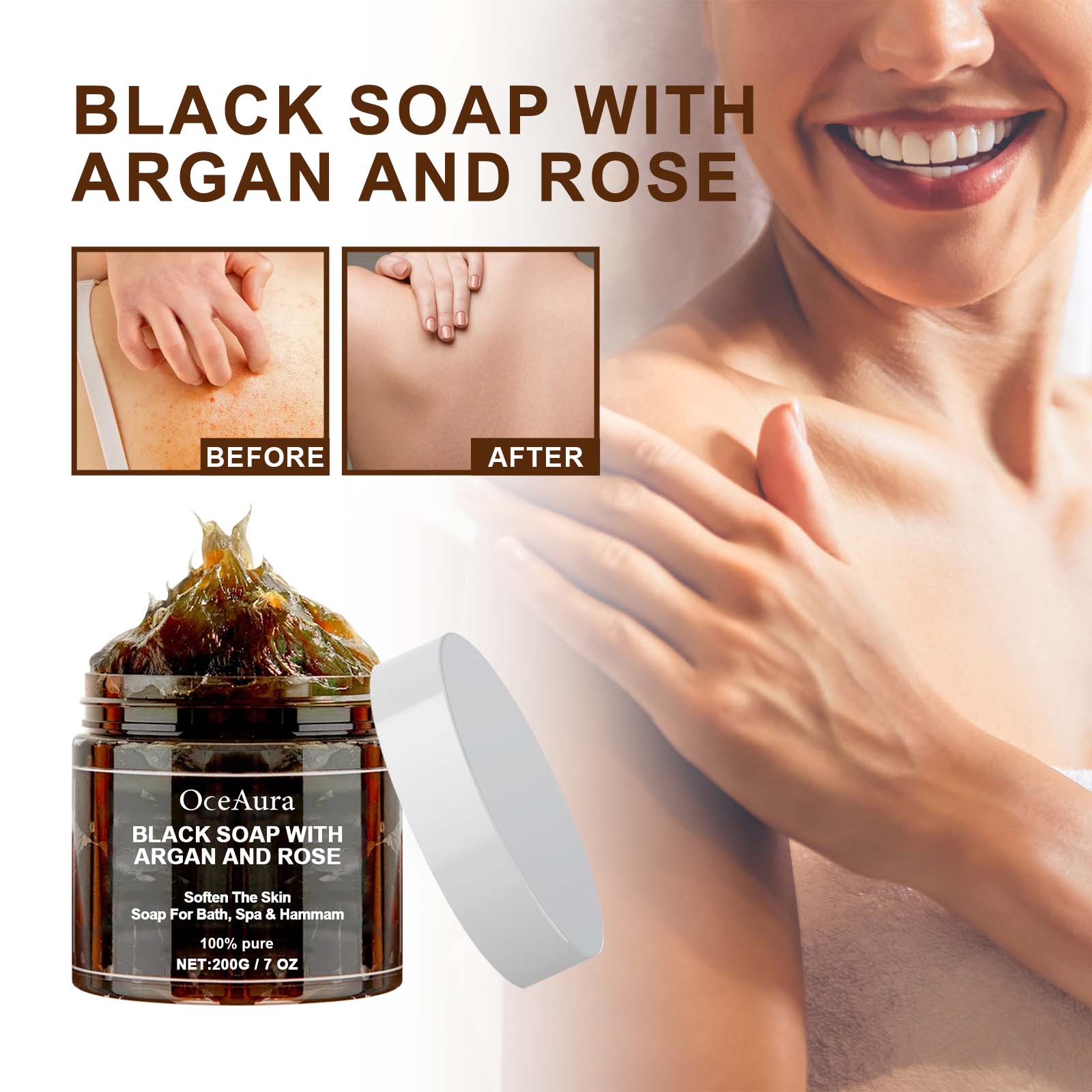OCEAURA Black Soap With Argan  - огляд і ціна Soap Making Essential Oils